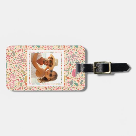 Aangepast fotopatroon voor helder bloem bagagelabel (Voorkant horizontaal)