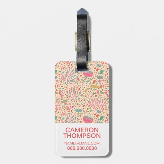 Aangepast fotopatroon voor helder bloem bagagelabel (Achterkant verticaal)