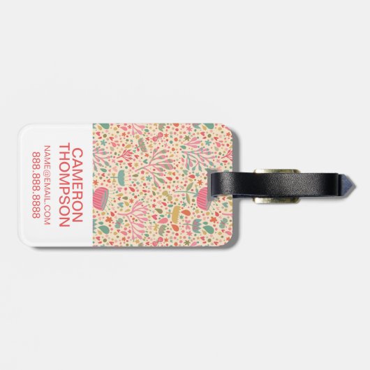Aangepast fotopatroon voor helder bloem bagagelabel (Achterkant horizontaal)