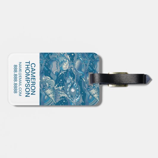 Aangepast fotopatroon voor tropisch Zee Bagagelabel (Achterkant horizontaal)