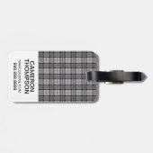 Aangepast fotopixel geplakt in grijs met rode stre bagagelabel (Achterkant horizontaal)