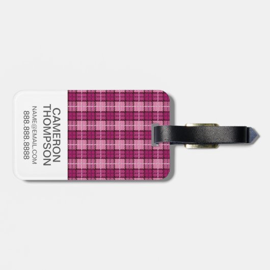 Aangepast fotopixel Pset_Magenta-Black Bagagelabel (Achterkant horizontaal)