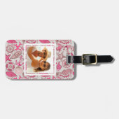 Aangepast fotoroze Zee Patroon Bagagelabel (Voorkant horizontaal)