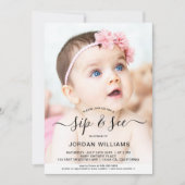 Aangepast fotoscherm en zie Baby shower Kaart (Voorkant)
