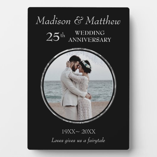 Aangepast fotoscherm met zilver en zwart Jubileum  Fotoplaat (voorkant)