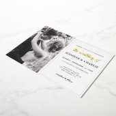 Aangepast fotoscript Echte Folie Elegant Folie Uitnodiging (Gedraaid)