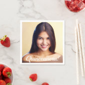 Aangepast fotoscript voor Quinceanera-partij Servet (Insitu)