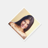 Aangepast fotoscript voor Quinceanera-partij Servet (Hoek)