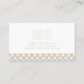 Aangepast fotosjabloon met witte poten op beige bu visitekaartje (Achterkant)