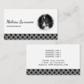 Aangepast fotosjabloon met zwarte poten op grijs visitekaartje (Voorkant / Achterkant)