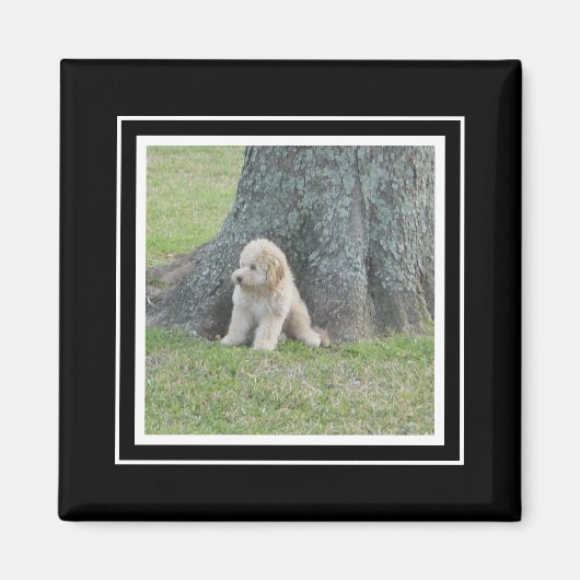 Aangepast fotosjabloon True Black & White Magneet (Voorkant)