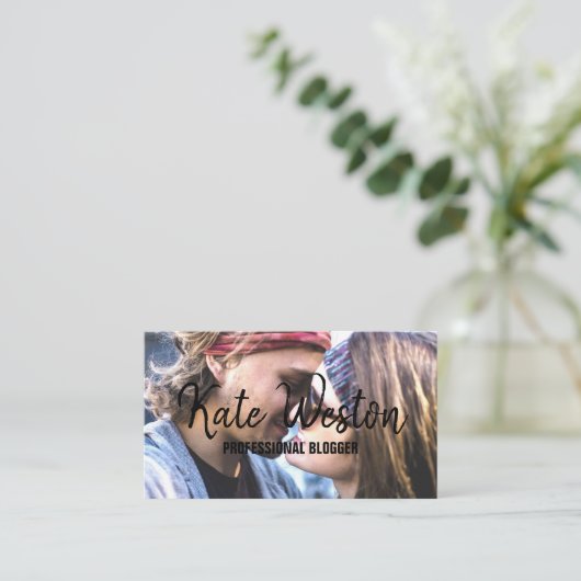 Aangepast fotosjabloonontwerp visitekaartje (Staand voorkant)