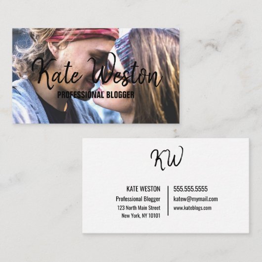 Aangepast fotosjabloonontwerp visitekaartje (Voorkant / Achterkant)