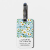 Aangepast fotostijlvol floreel patroon 2 bagagelabel (Achterkant verticaal)