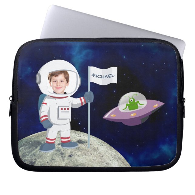 Aangepast fototeam op Moon Kinder Laptop Sleeve (Voorkant)
