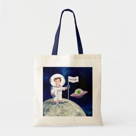 Aangepast fototeam op Moon Kinder Tote Bag (Voorkant)