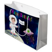 Aangepast fototeam van Birthday Large Cadeautasje (Achterkant Gekanteld)