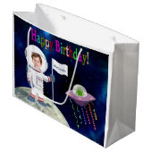 Aangepast fototeam van Birthday Large Cadeautasje (Voorkant Gekanteld)