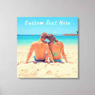 Aangepast fototekstcanvas print je liefdesfoto's a