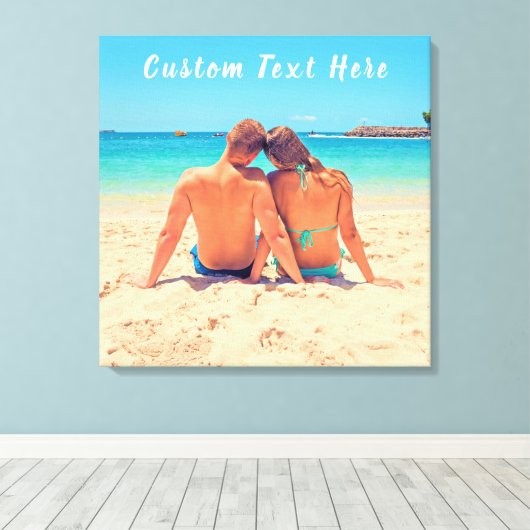 Aangepast fototekstcanvas print je liefdesfoto's a (Insitu (Houten vloer))