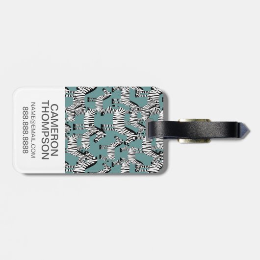 Aangepast fotozebrapatroon bagagelabel (Achterkant horizontaal)