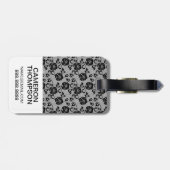 Aangepast fotozwart looppatroon bagagelabel (Achterkant horizontaal)