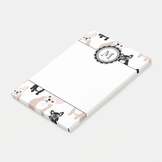 Aangepast Frans Bulldog Patroon Post-it® Notes (Schuin)