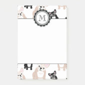 Aangepast Frans Bulldog Patroon Post-it® Notes (Voorkant)