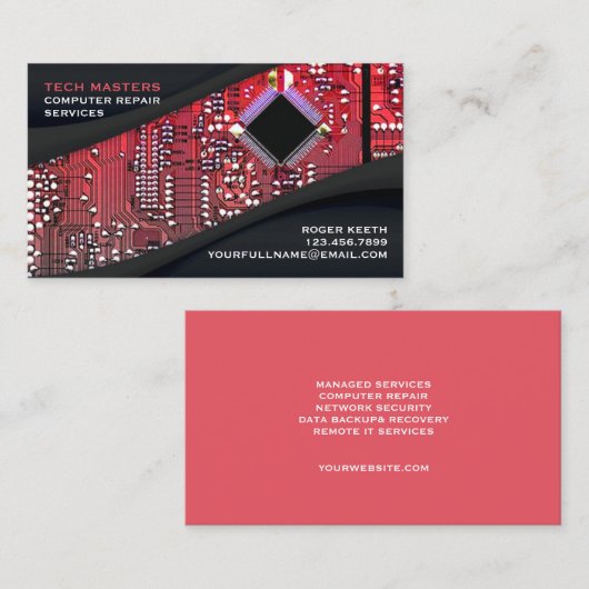 Aangepast Frans Computer Visitekaartje (Voorkant / Achterkant)