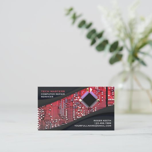 Aangepast Frans Computer Visitekaartje (Staand voorkant)