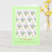 Aangepast front  Floral Moederdag Kaart (Gele Bloem)