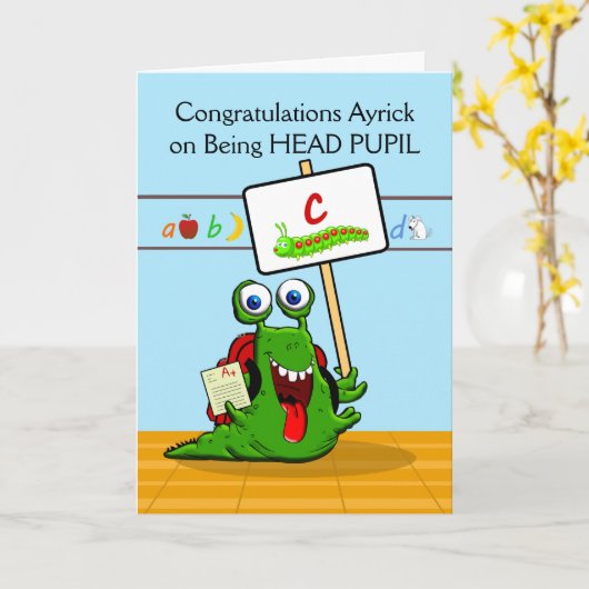 Aangepast front, Gefeliciteerd Hoofd Pupil, Insect Kaart (Gele Bloem)