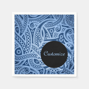 Aangepast Funky Blue Paisley Pattern Napkins Servet