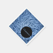 Aangepast Funky Blue Paisley Pattern Napkins Servet (Hoek)