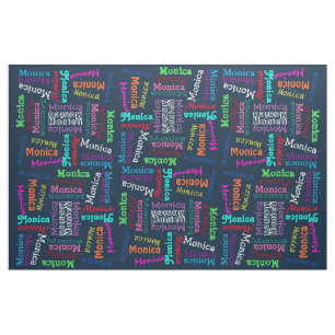 Aangepast Funky Fun Cute Colorful Name Patroon Stof