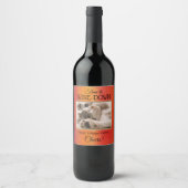 Aangepast Funny Cat Foto Birthday Wine Label Wijn Etiket (Voorkant)