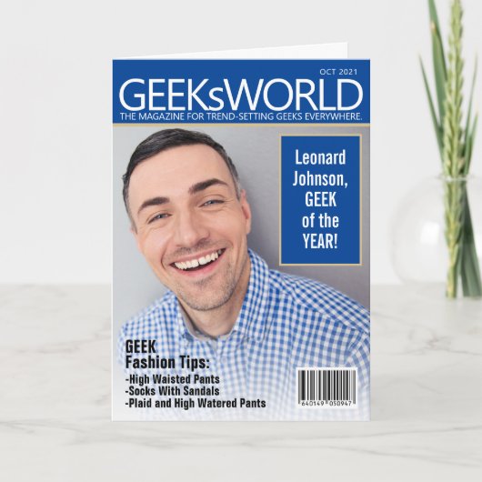 Aangepast Funny Fake GeeKsWorld Magazine Verjaarda Kaart (Voorkant)
