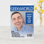Aangepast Funny Fake GeeKsWorld Magazine Verjaarda Kaart (Gele Bloem)