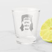 Aangepast Funny Mullet Illustratie Shot Glass Glas (Achterkant)