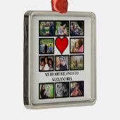 Aangepast Funny Valentijnsdag hart 11 fotocollage Metalen Ornament (Rechts)