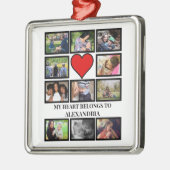Aangepast Funny Valentijnsdag hart 11 fotocollage Metalen Ornament (Links)