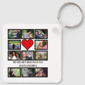 Aangepast Funny Valentijnsdag hart 11 fotocollage Sleutelhanger (Achterkant)