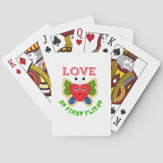 Aangepast Fuzzy Hart Vlinder Cadeau Pokerkaarten (Achterkant)