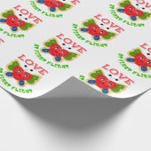 Aangepast Fuzzy Heart Vlinder Cadeau Cadeaupapier (Hoek)