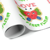 Aangepast Fuzzy Heart Vlinder Cadeau Cadeaupapier (Rol Hoek)