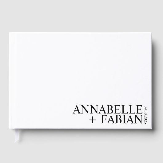 Aangepast gastenboek, Gepersonaliseerde Luxe Trouw Gastenboek (Voorkant)