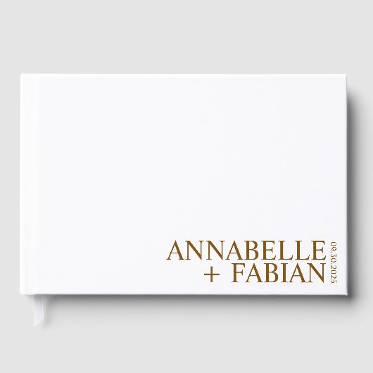 Aangepast gastenboek, Gepersonaliseerde Luxe Trouw Gastenboek (Voorkant)