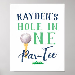 Aangepast gat in één Golf Birthday Sign Poster