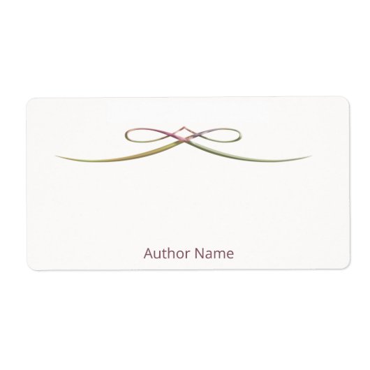 Aangepast geautografeerd door Schrijver Bookplate Etiket (Voorkant)