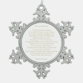 Aangepast gebedslied citaat inspirerend bericht tin sneeuwvlok ornament (Voorkant)